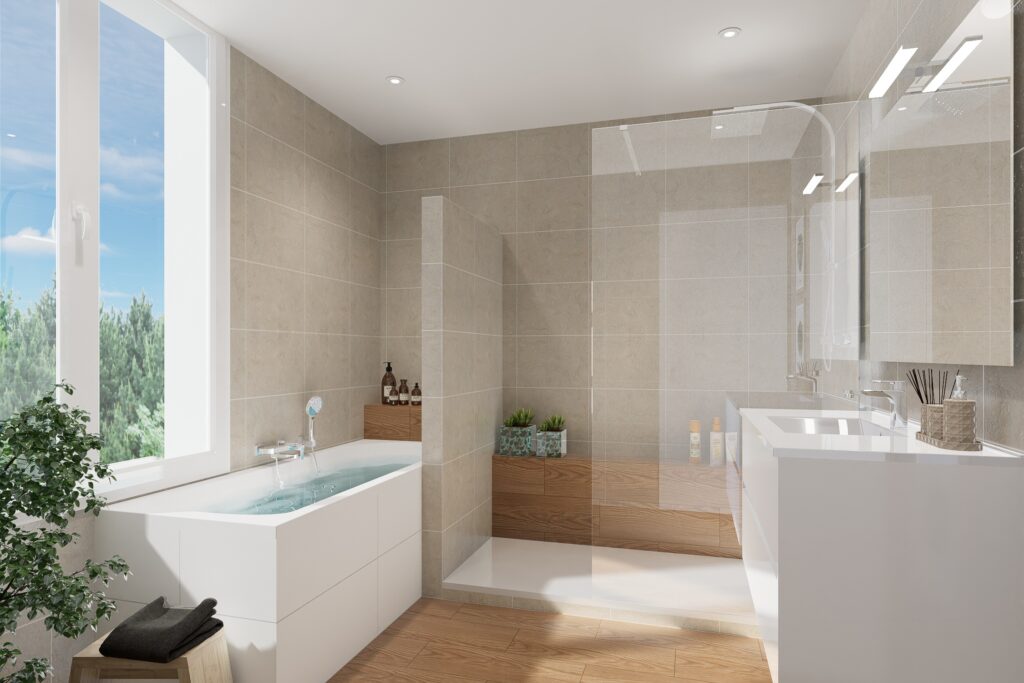 Visuel 3D projet rénovation salle de bain Senlis